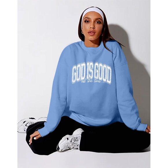 Christian Sweatshirt Oversized Bible Verse Gift Casual Religious Top - Picture 4 of 5